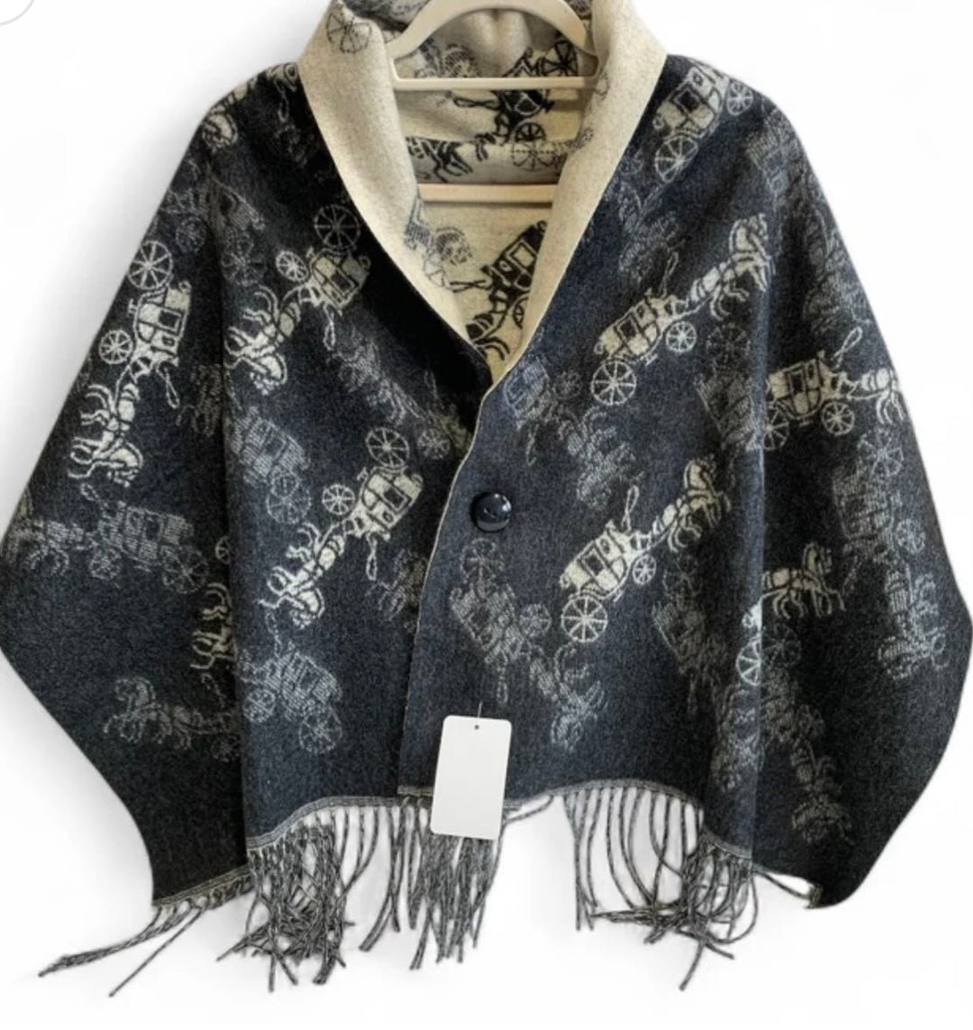 Black Reversible Cape - Orchid Boutique - Orchid Boutique