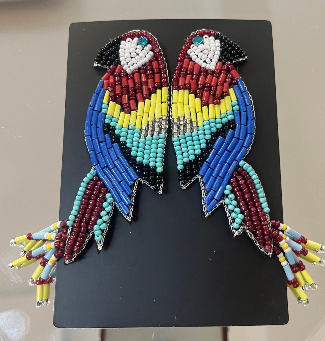Beaded Parrot Earrings - Orchid Boutique - Orchid Boutique
