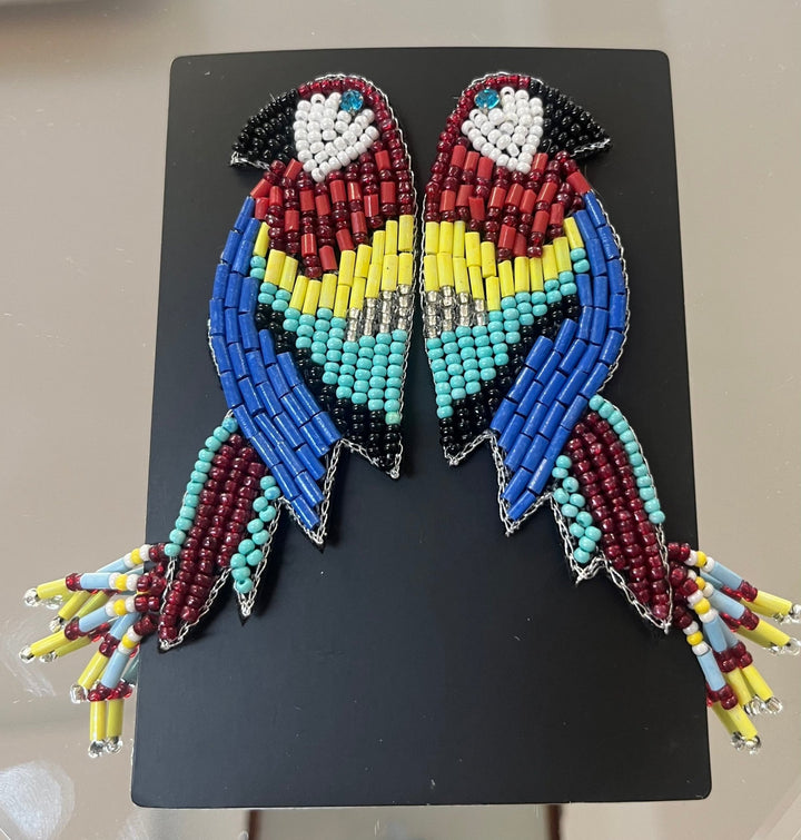 Beaded Parrot Earrings - Orchid Boutique - Orchid Boutique