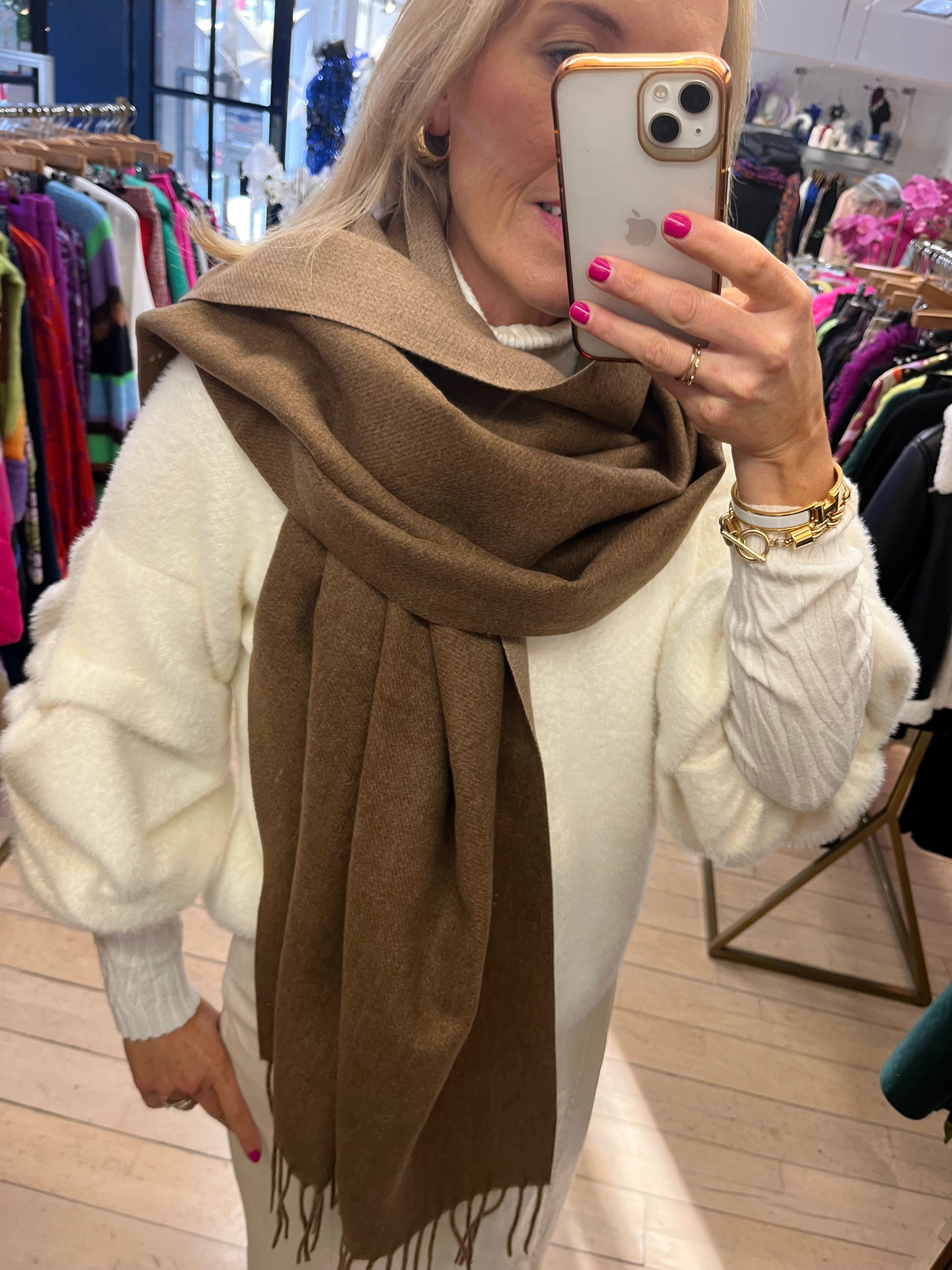 Brown Double Sided Pashmina