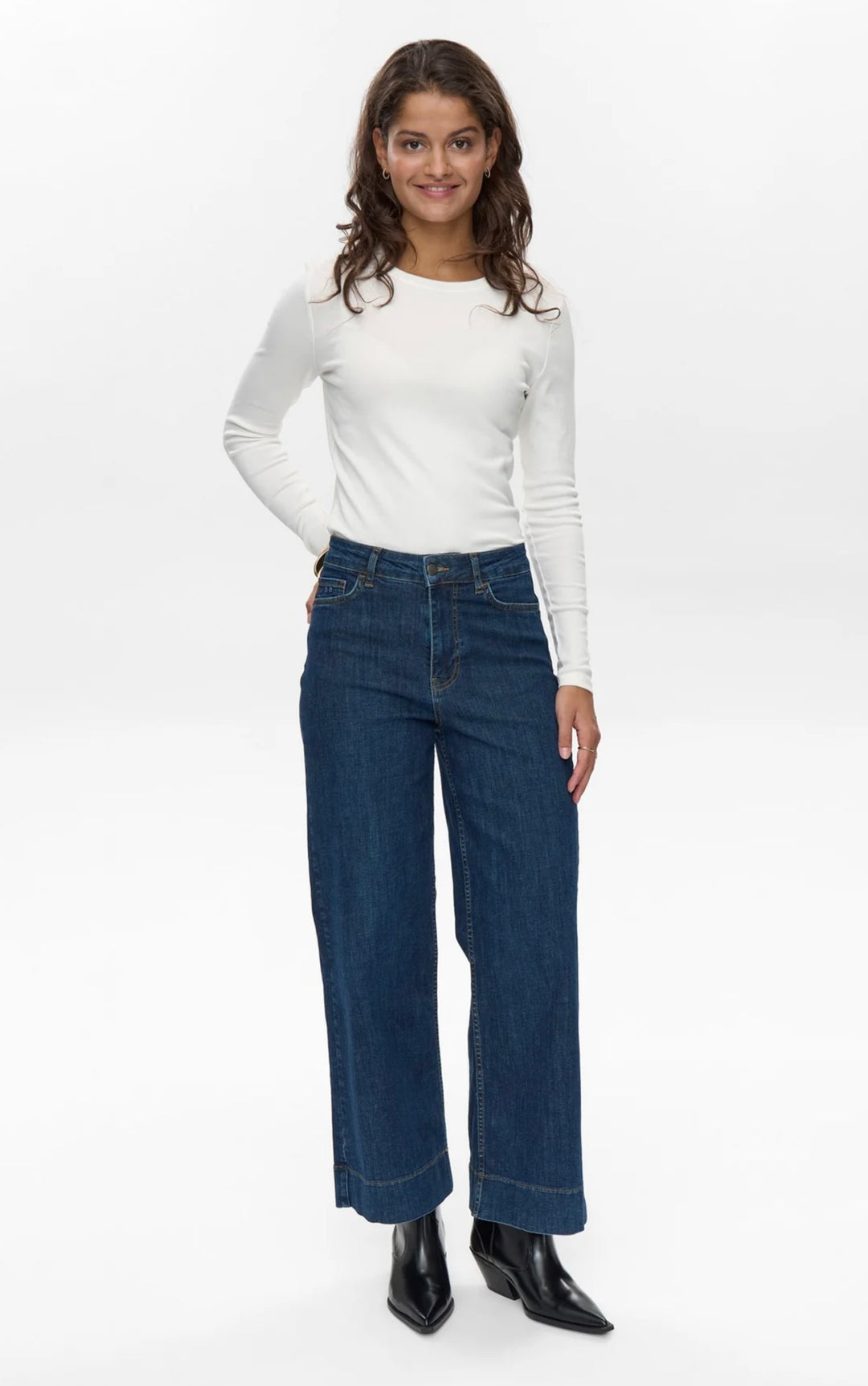 Paris Cropped Dark Blue - Numph - Orchid Boutique