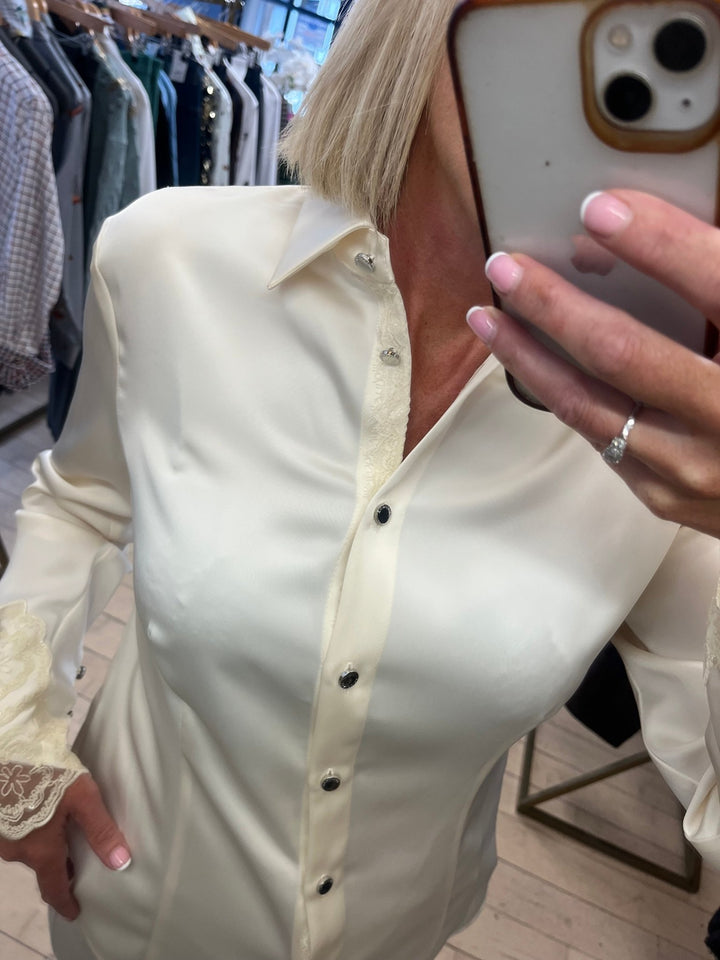 Cream Lace Shirt - Fracomina - Orchid Boutique