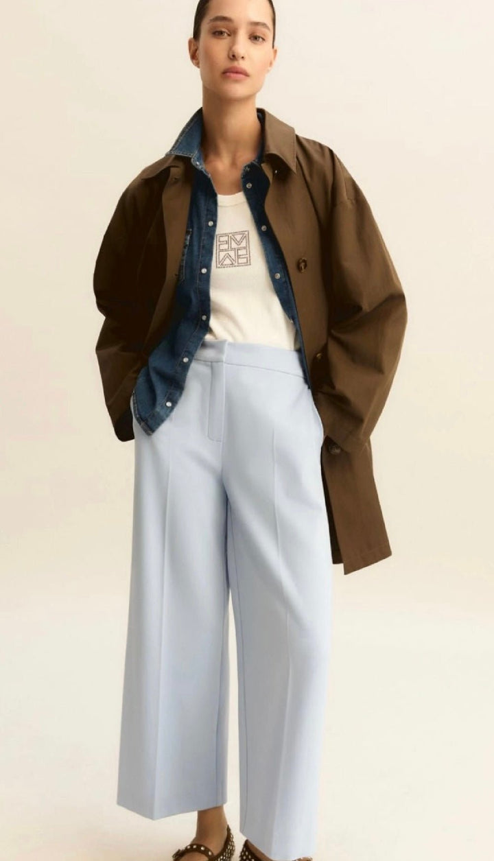 Cropped Blue Trousers - Emme - Orchid Boutique