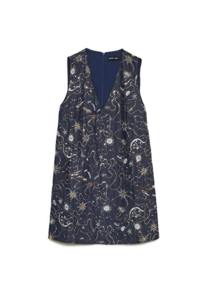 Zodiac Denim Mini Dress - Sister Jane - Orchid Boutique