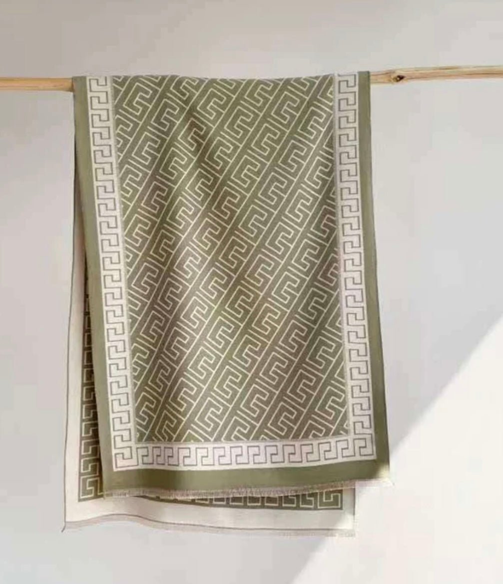 Geo Green Scarf - Orchid Boutique - Orchid Boutique