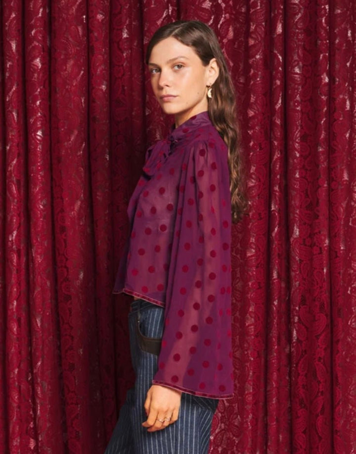 Destiny Spot Bow Blouse - Sister Jane - Orchid Boutique