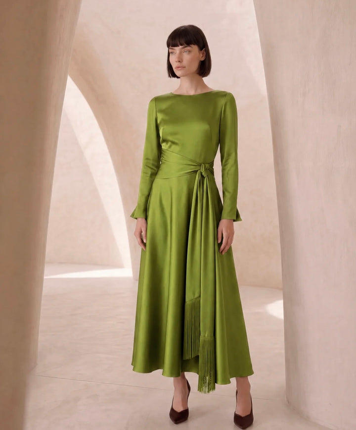 Fringed Dress Lime