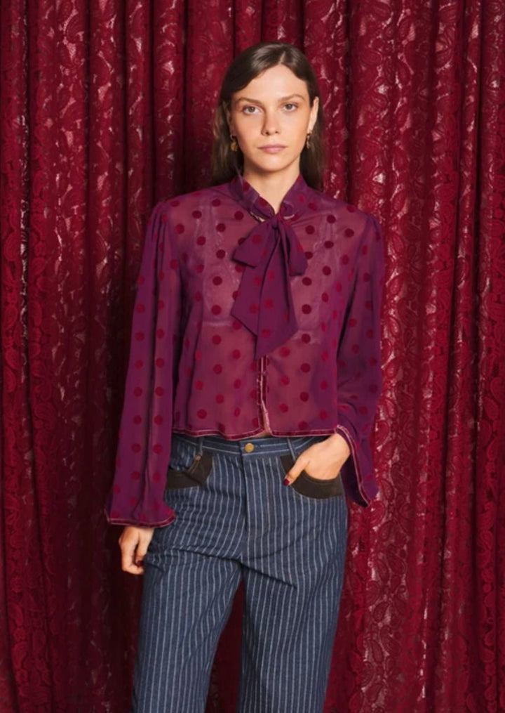 Destiny Spot Bow Blouse - Sister Jane - Orchid Boutique
