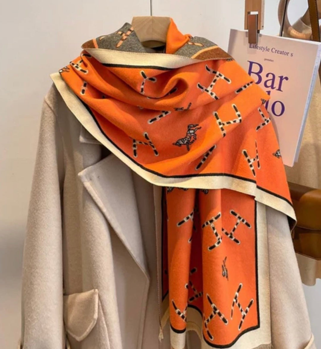 H Orange Scarf - Orchid Boutique - Orchid Boutique