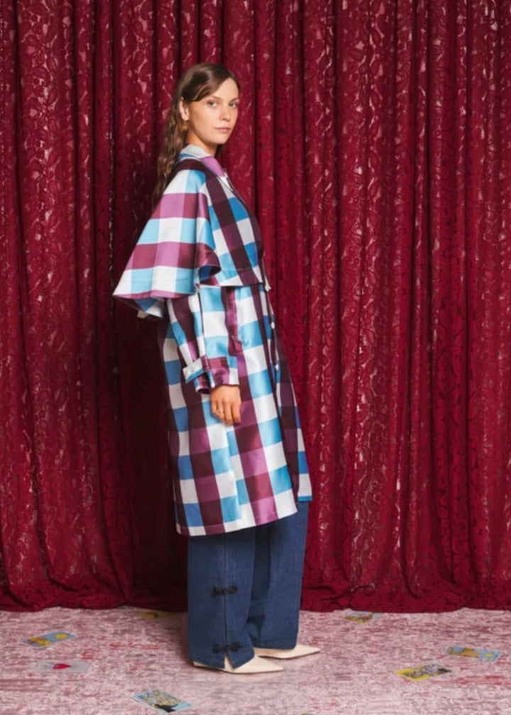 Carina Check Cape Coat