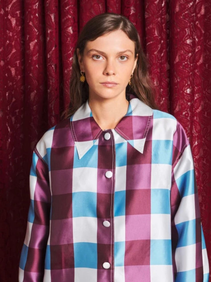 Carina Check Cape Coat
