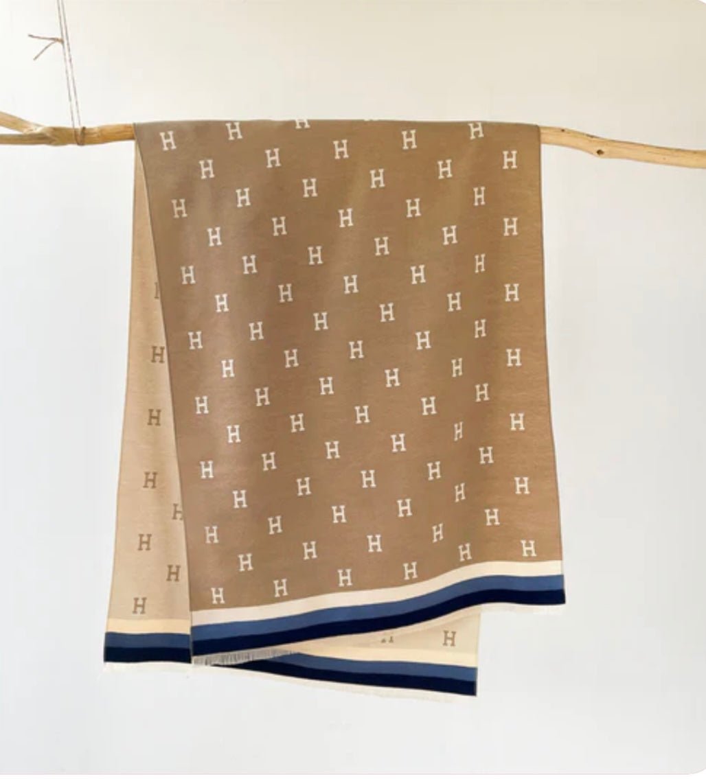 H Beige Scarf - Orchid Boutique - Orchid Boutique