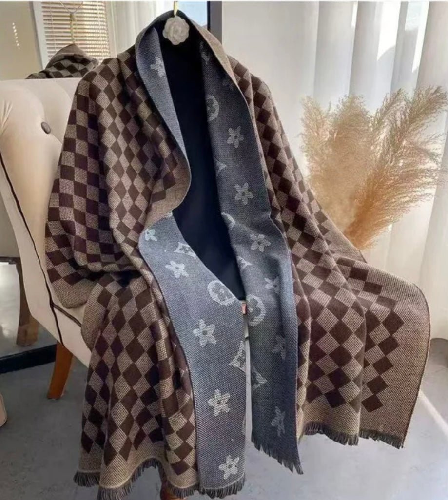 Check Brown Scarf - Orchid Boutique - Orchid Boutique