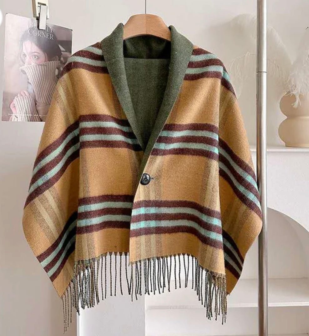 Tartan Reversible Cape - Orchid Boutique - Orchid Boutique