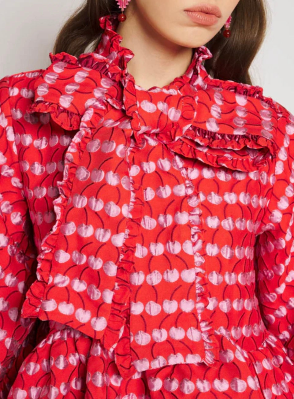 Clara Cherry Jacquard Mini Dress