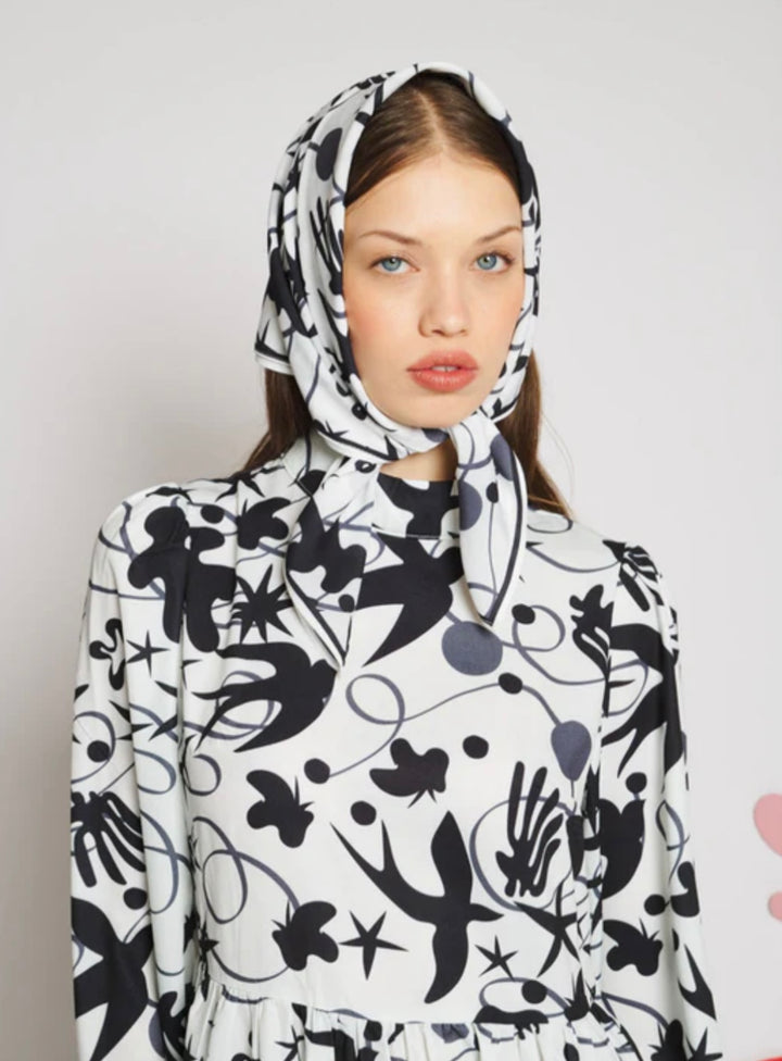 Sketch Print Midi Dress