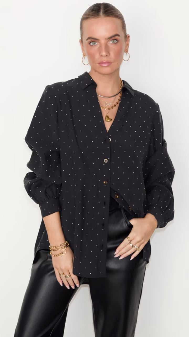 Miley Stud Shirt | Never Fully Dressed | Orchid Boutique