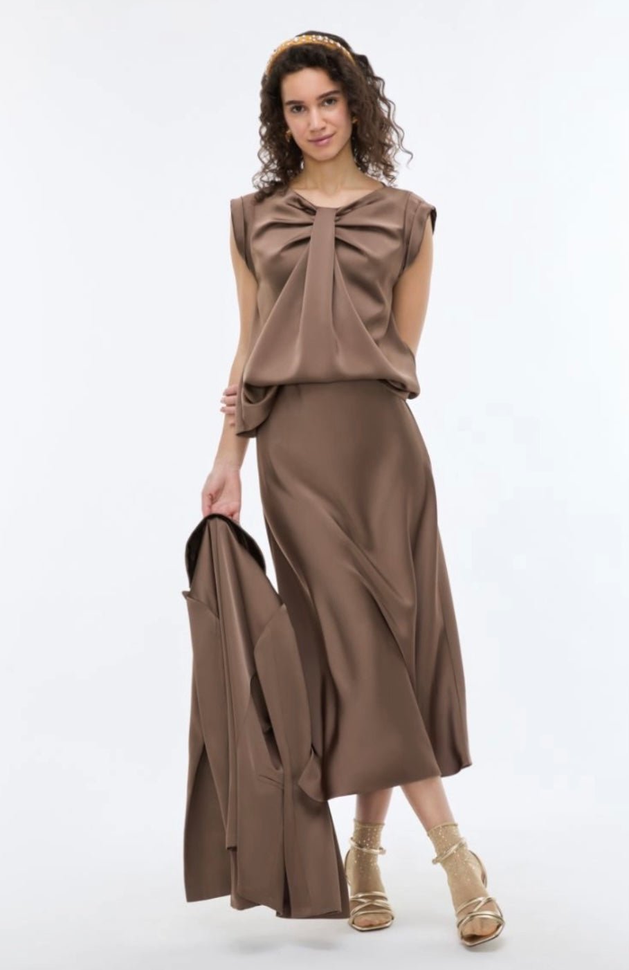 Fauna Brown Skirt by iBlues - iBlues - Orchid Boutique