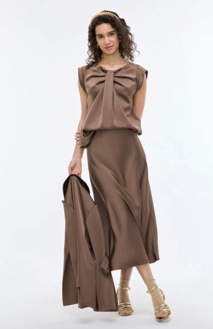 Fauna Brown Skirt by iBlues - iBlues - Orchid Boutique