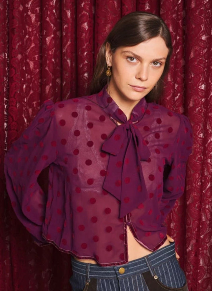 Destiny Spot Bow Blouse - Sister Jane - Orchid Boutique