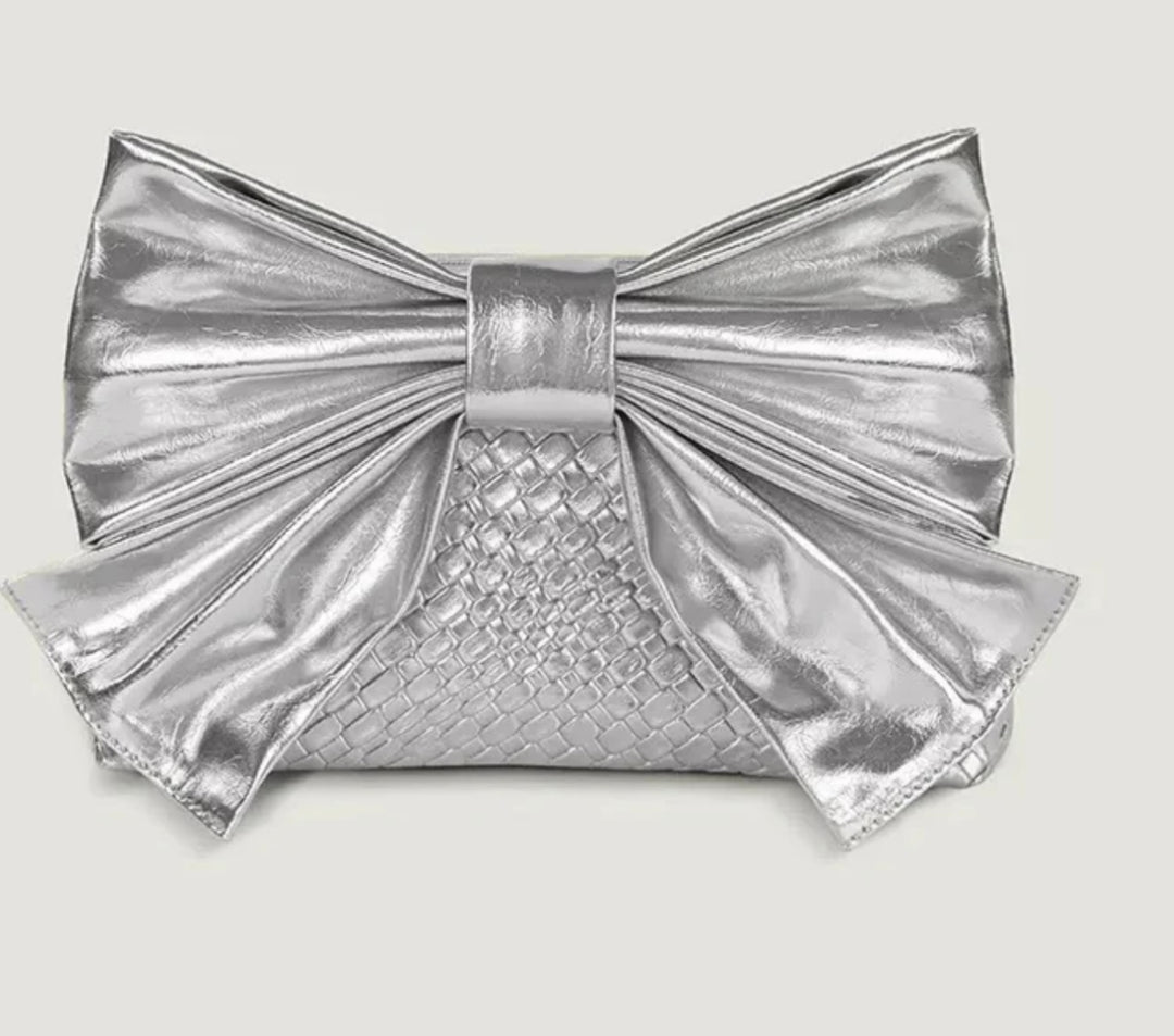 Silver Bow Bag - Orchid Boutique - Orchid Boutique