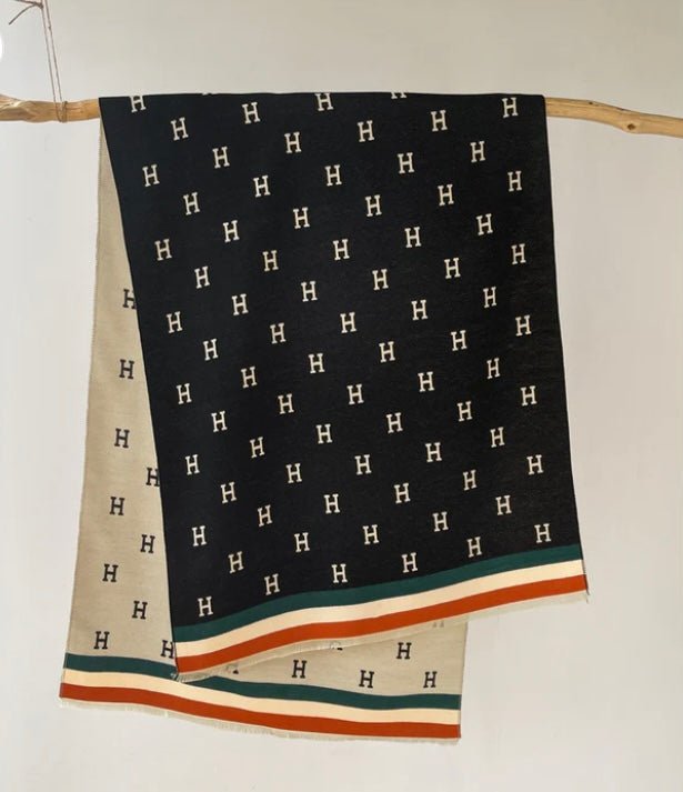 H Black Scarf - Orchid Boutique - Orchid Boutique