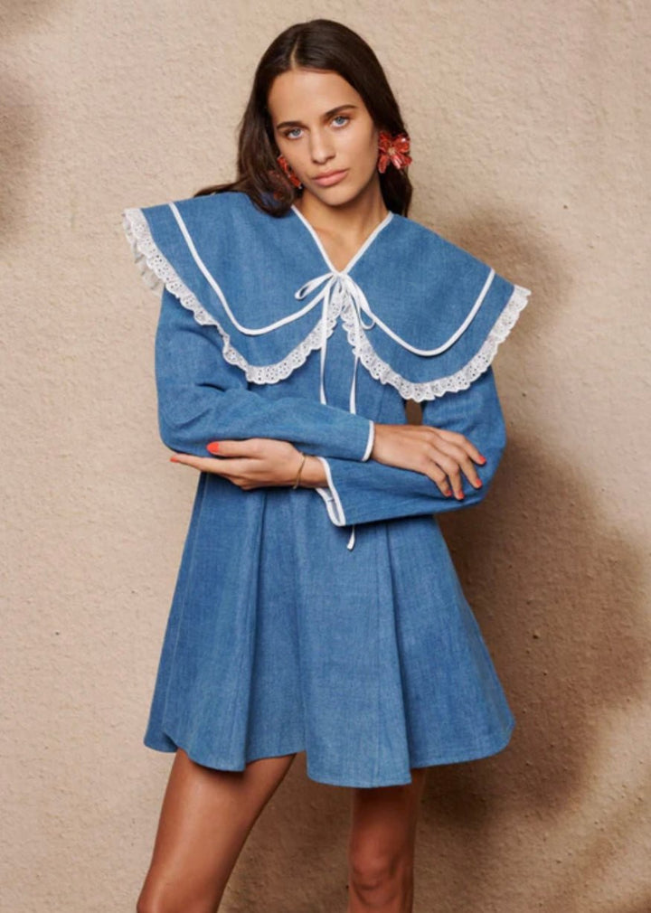 Dappled denim mini Dress - Sister Jane - Orchid Boutique