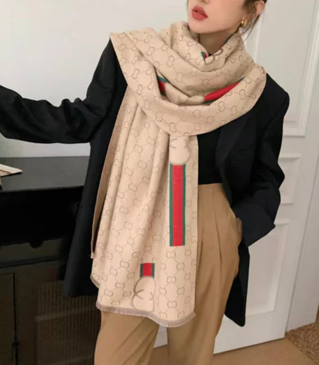 Carlita Beige Scarf - Orchid Boutique - Orchid Boutique