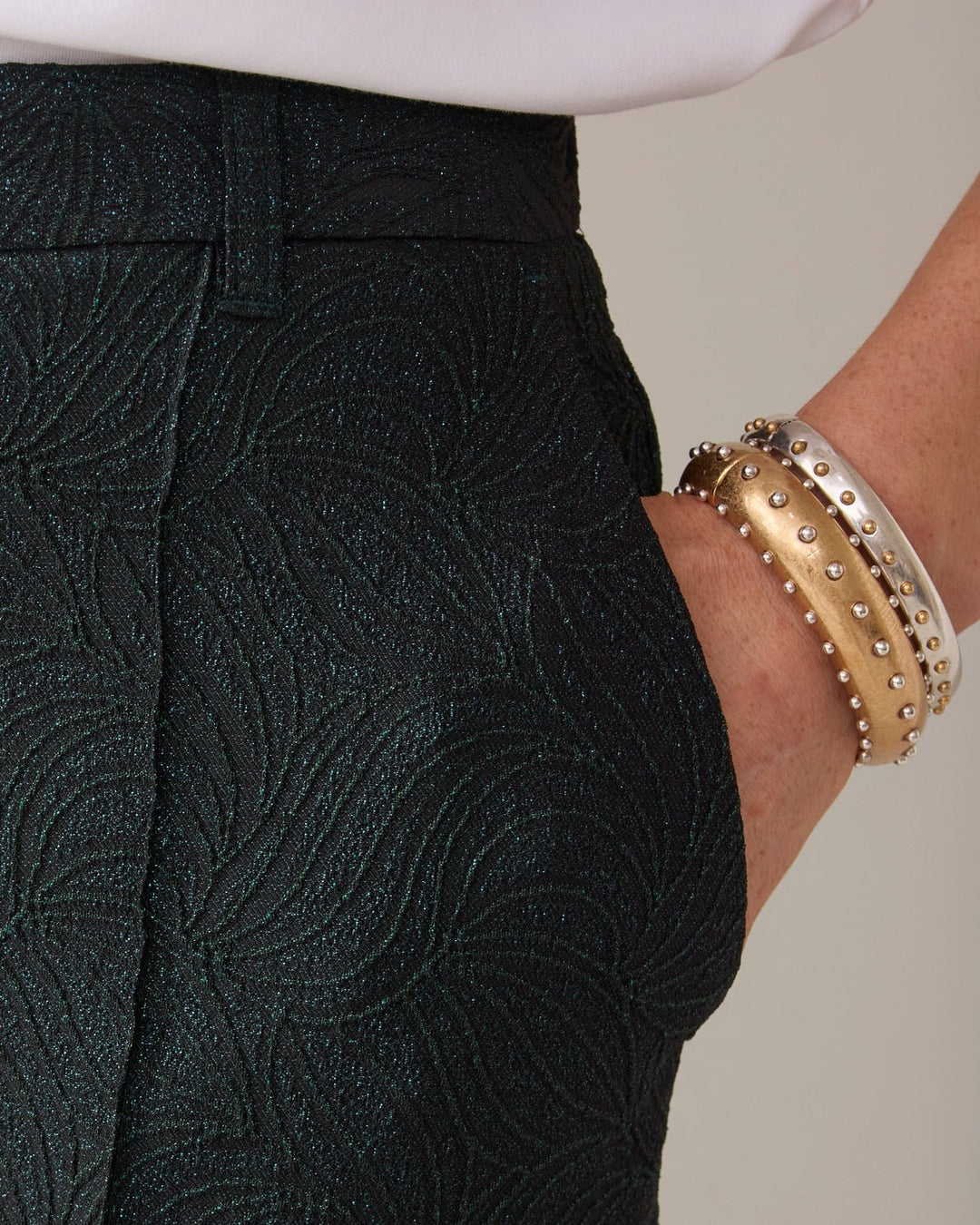 Glitter Jacquard Trousers - Summum - Orchid Boutique