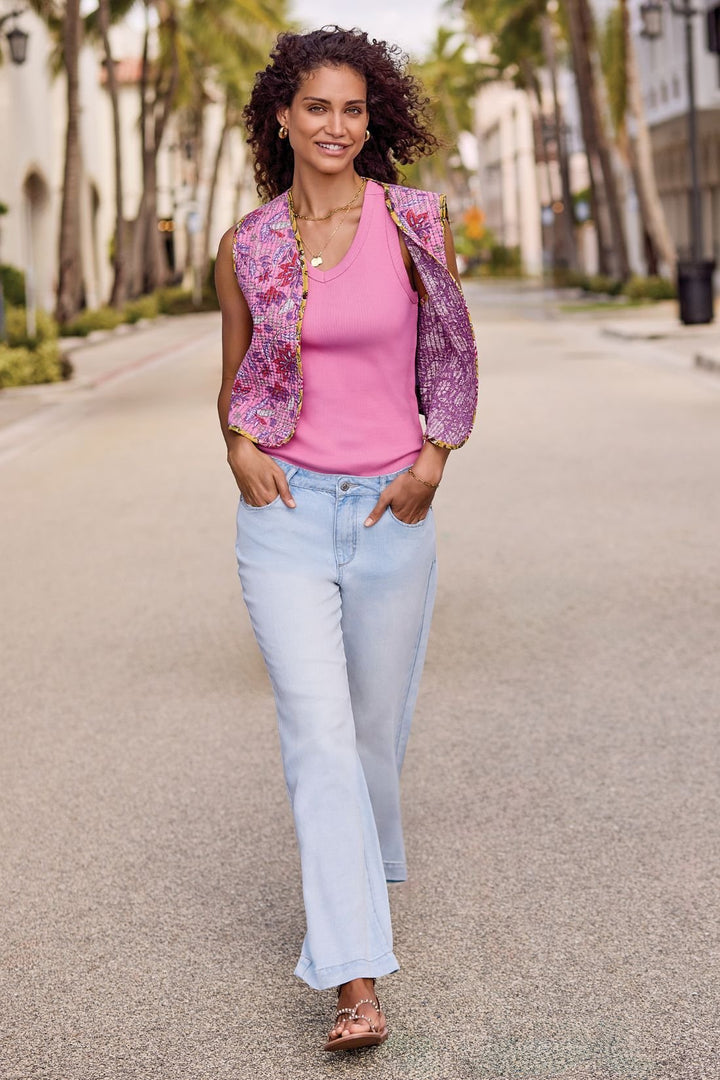 Rose silk Waistcoat - Tribal - Orchid Boutique