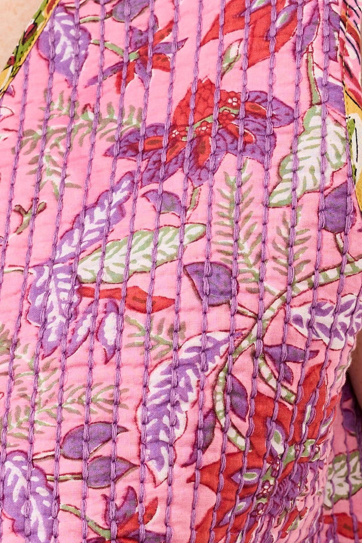 Rose silk Waistcoat - Tribal - Orchid Boutique
