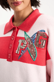 Polo Stripes Coral - POM Amsterdam - Orchid Boutique