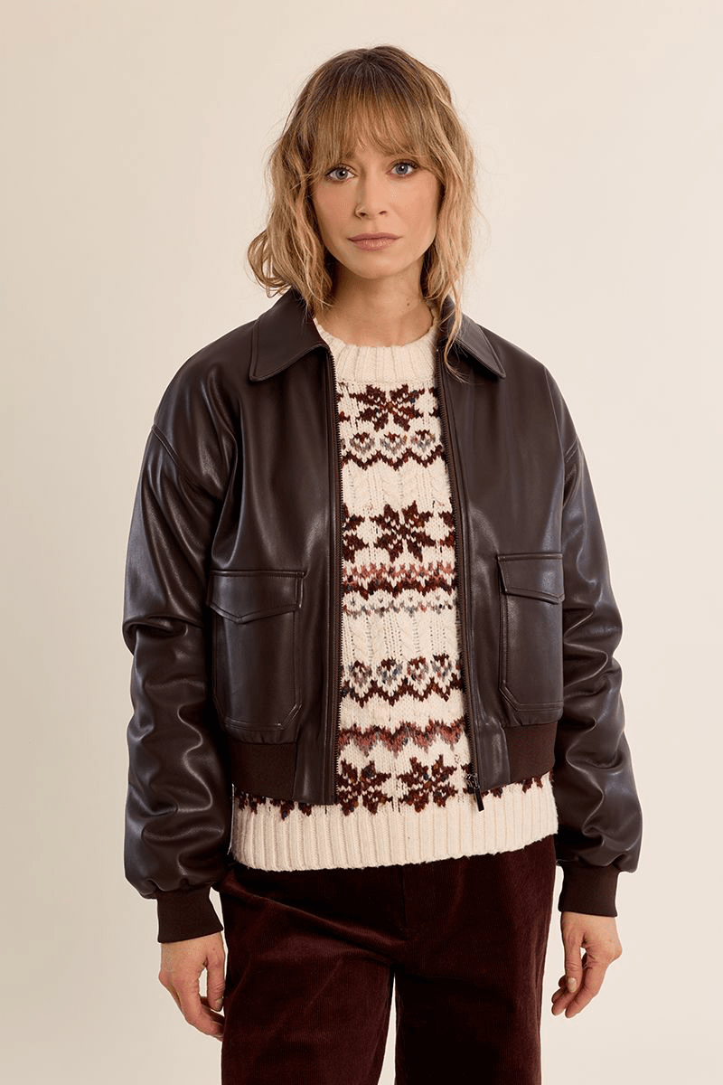 Ciara Chocolate Molly Bomber Jacket - Molly Bracken - Orchid Boutique