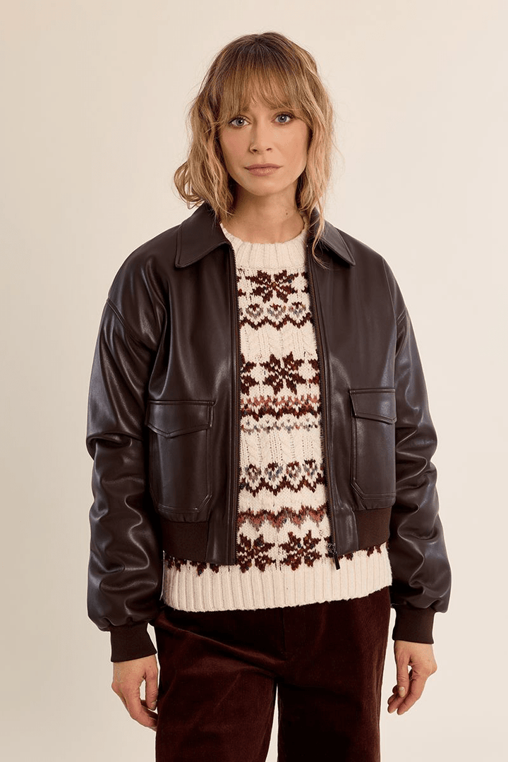 Ciara Chocolate Molly Bomber Jacket - Molly Bracken - Orchid Boutique