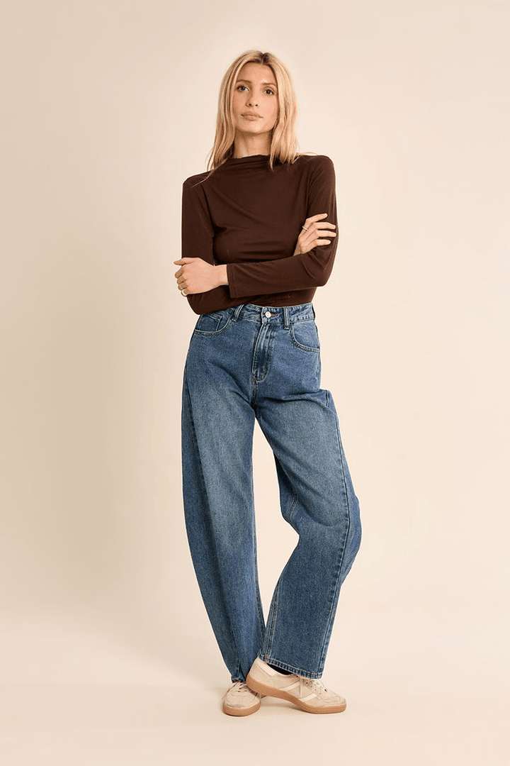 Chocolate Jersey Turtle Neck - Molly Bracken - Orchid Boutique