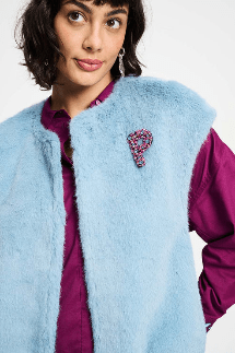 Gilet Misty Blue - POM Amsterdam - Orchid Boutique