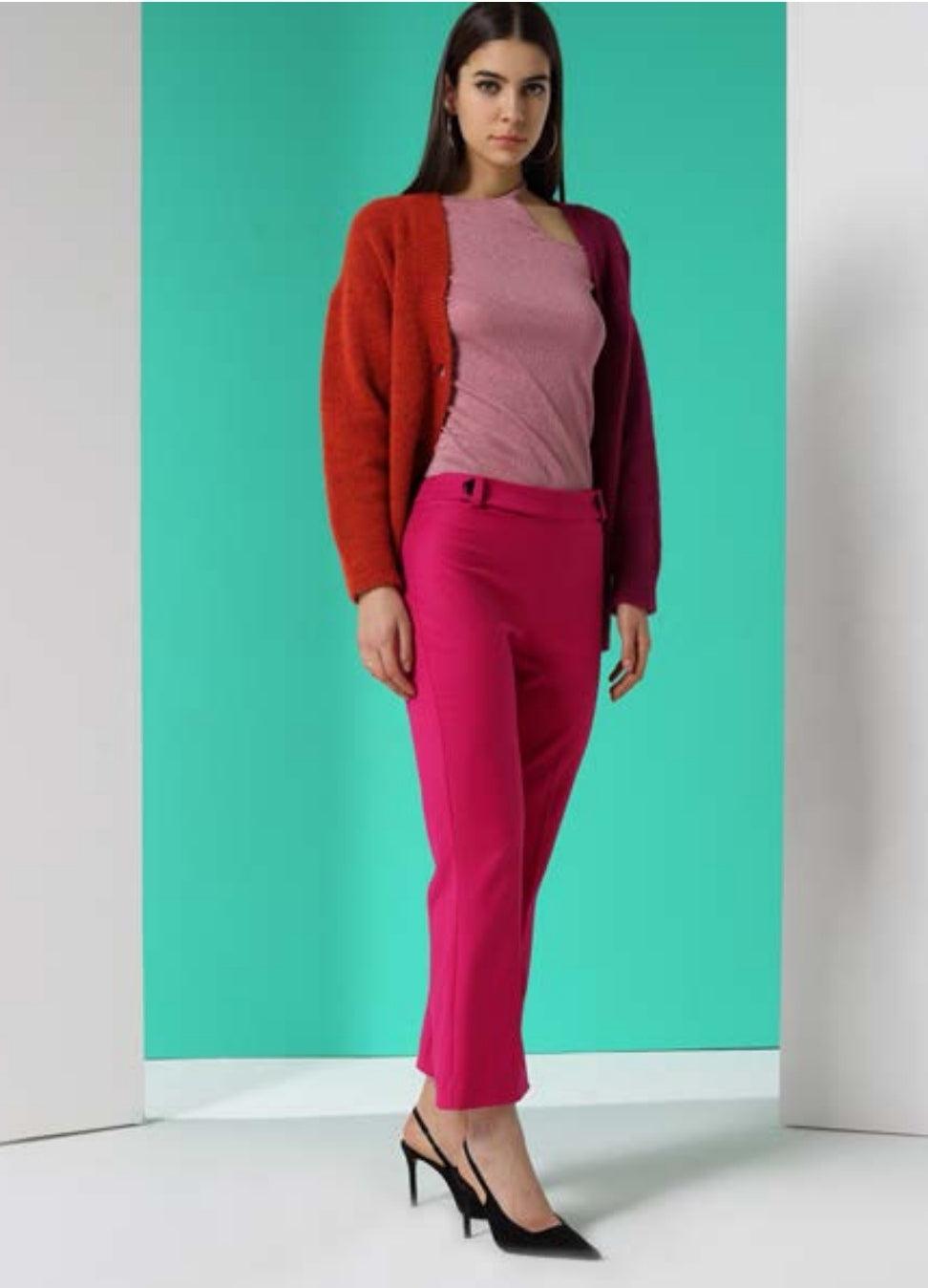 Pia Shocking Pink Trousers By Hanita | Hanita | Orchid Boutique