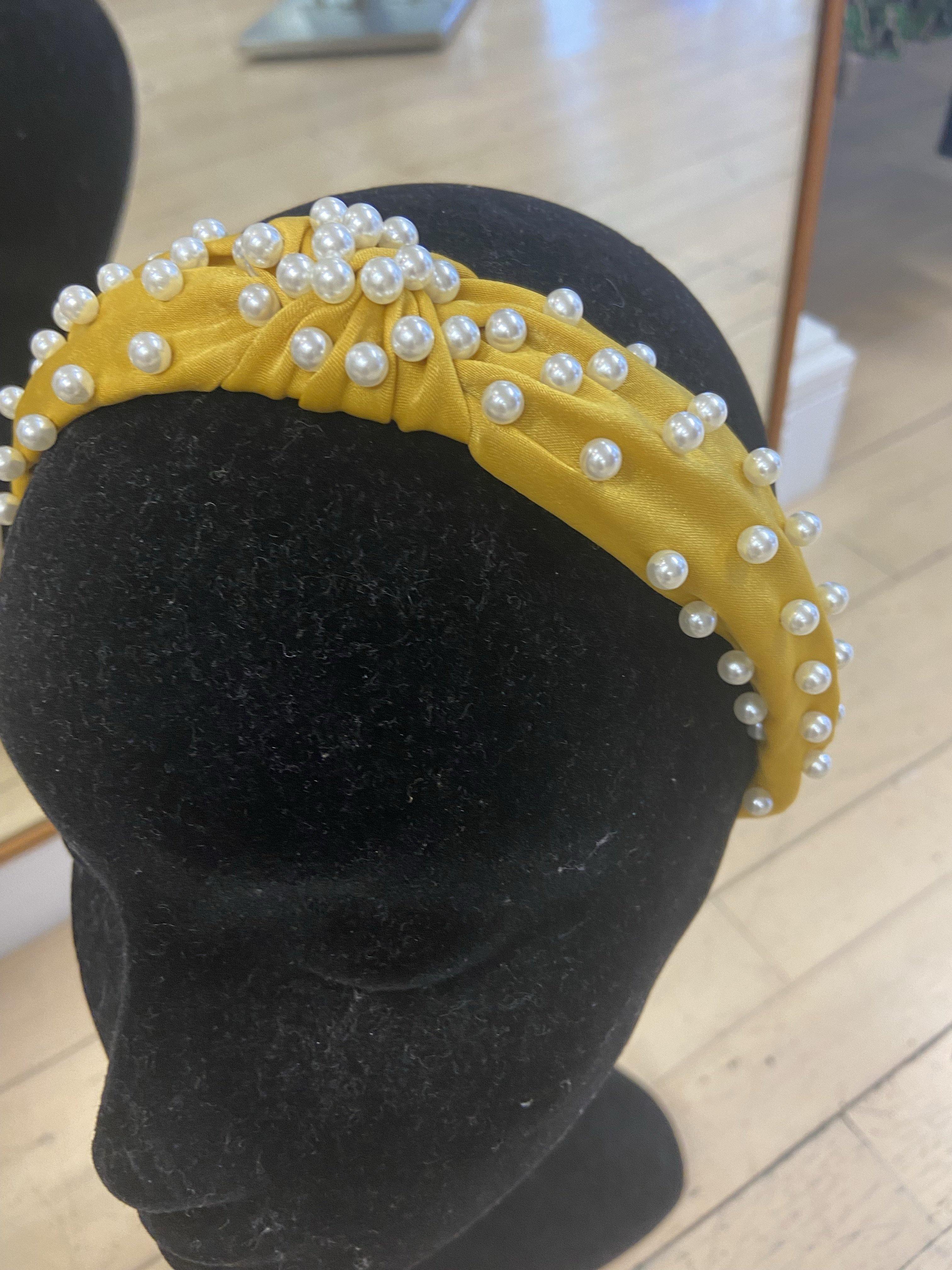 Mustard Pearl Knot Hairband | Orchid Boutique | Orchid Boutique