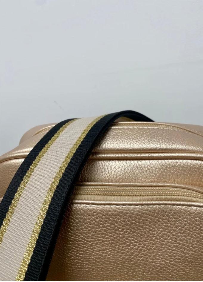 Crossbody Gold Bag Triple zip | Kris Ana | Orchid Boutique