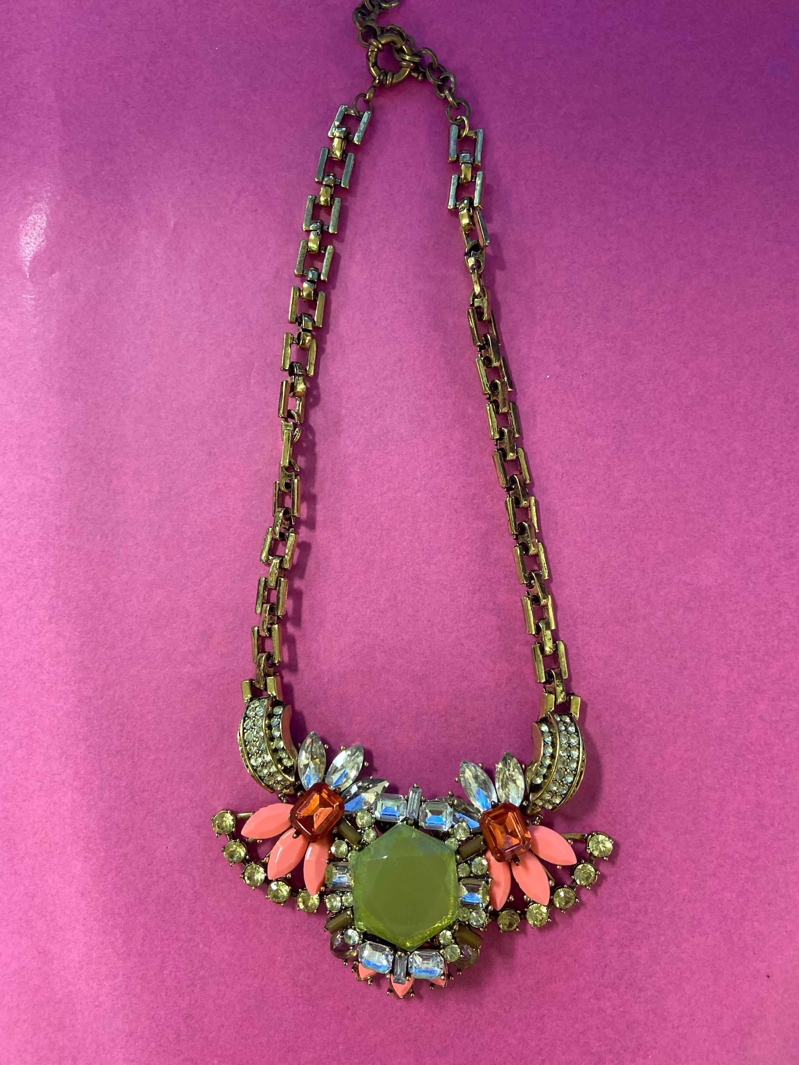 Green Multicolour Stone Necklace | Orchid Boutique | Orchid Boutique