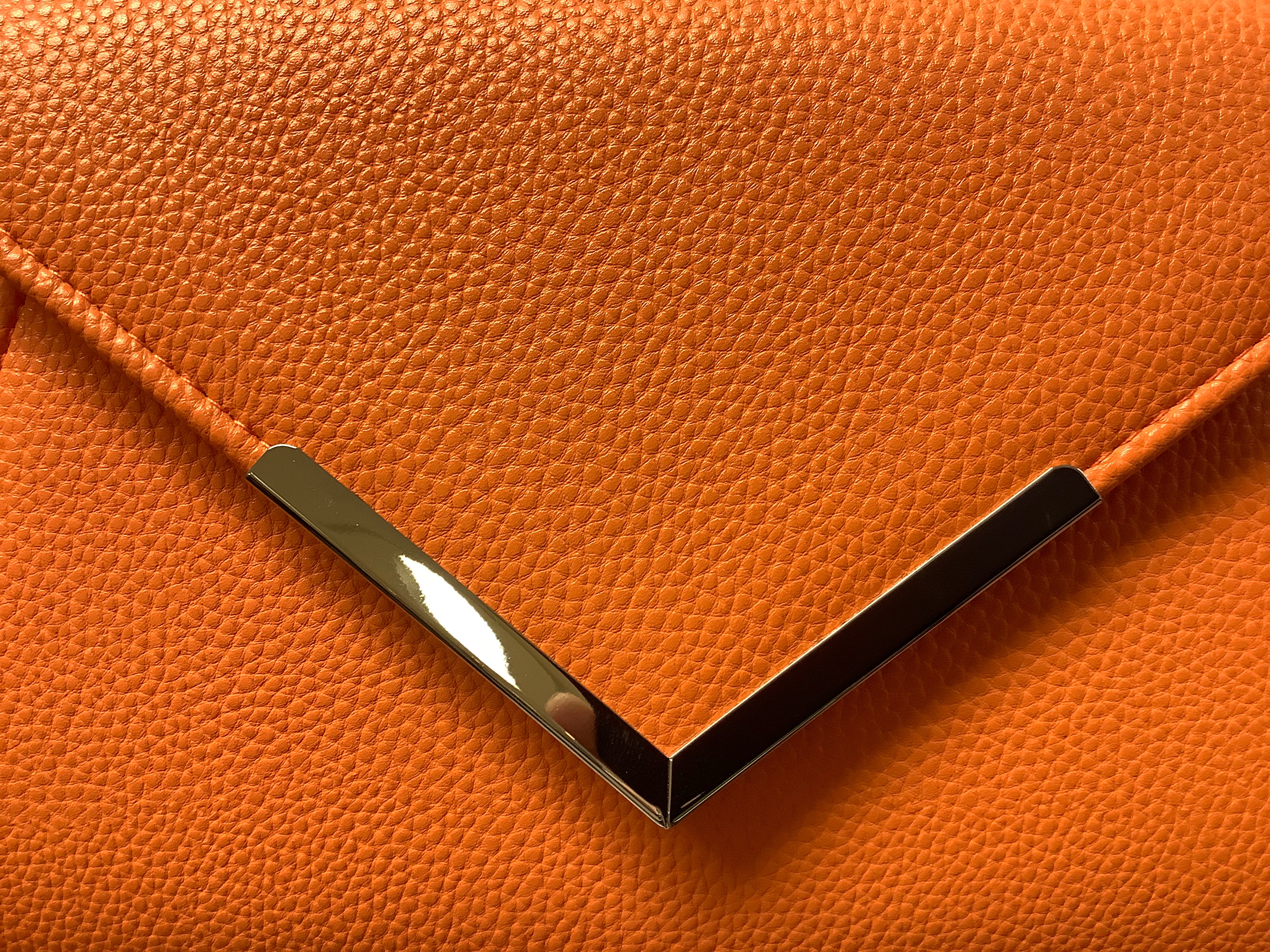 Orange Faux Leather Clutch | Orchid Boutique | Orchid Boutique