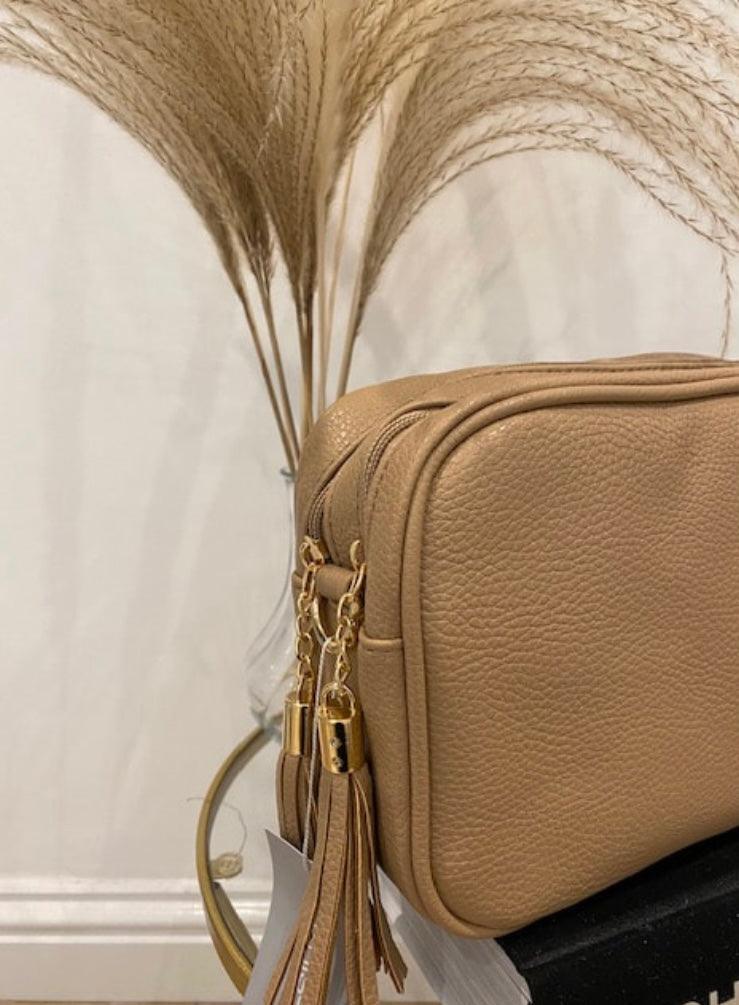 Crossbody Double Zip Taupe Bag | Kris Ana | Orchid Boutique