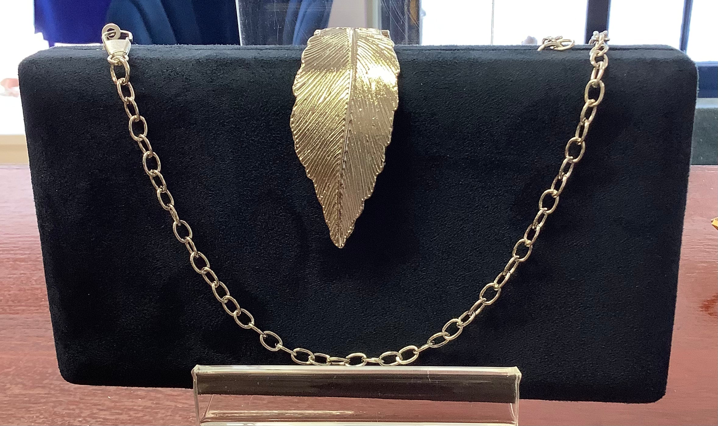 Leaf Clasp French Navy Clutch | Orchid Boutique | Orchid Boutique