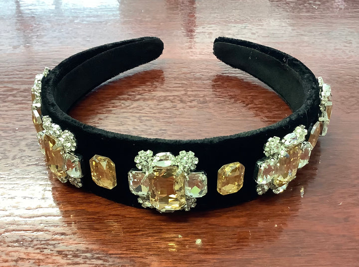 Black Velvet Gem detailed Hairband | Orchid Boutique | Orchid Boutique